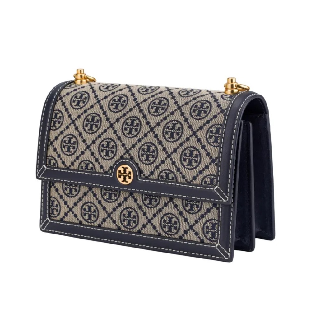 Tory Burch The T Monogram Shoulder Bag Navy